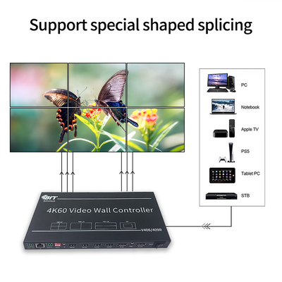 Bitvisus 3X3 2X3 4K Видеокоммутатор PIP POP HDMI TV для конференц-залов, переговорных комнат, видеостен, контроллер BIT-VWC-409R