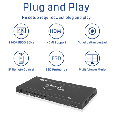 Bitvisus 4K60 8 Картинки Мультивизуар HDMI/DP Инфракрасный пульт дистанционного управления видео