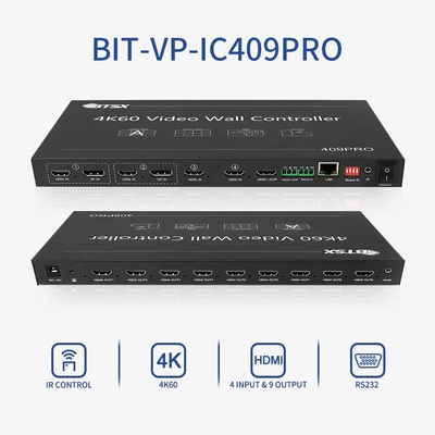 Bitvisus 1U RACK PIP Бесшовный коммутатор HDMI Matrix 3x3 3x4 3x5 3x6 4K60 LCD LED TV Контроллер видеостены