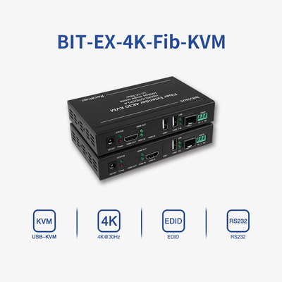Bitvisus 4k60 Industrial Single Mode 20km LC к LC KVM передатчик приемник HDMI волоконный расширитель