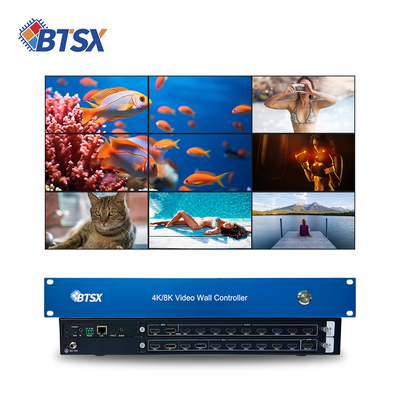 Контроллер видеостены Bitvisus 4K60 8 входов 9 выходов RS232 HDMI/DP Сетевое управление Web 2x2 Матричный контроллер видеостены