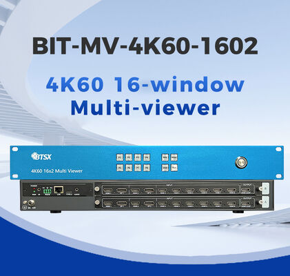 BIT-MV-4K60-1602 16 Input 4K60 Multi-viewer with Seamless Switching for Video Wall Control